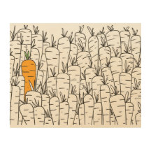 10"" hölzerne Wand-Kunst der Karotten-x8