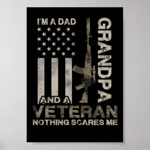 10 Ich bin ein Vater Großvater Veteran Bedrängtes Poster
