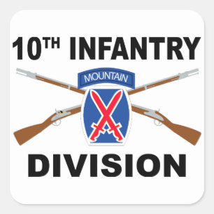 10. Infanterie-Division - Berge - Überquerte Flü Quadratischer Aufkleber