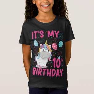 10 Jahre alt Einhorn Flossing 10. Geburtstagskind  T-Shirt