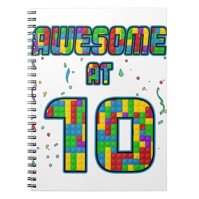 10 Jahre alt Geburtstag Geschenk Alter 10 Build Bl Notizblock (Vorderseite)