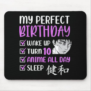 10 Jahre alte Anime Geburtstagsparty 10. Junge Mäd Mousepad