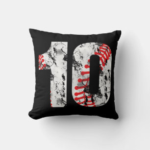 10 Jahre alte Geschenke Nummer 10 Baseball 10. Geb Kissen