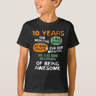 10 Jahre alte Mathe-Liebhabergeek-T-Shirt- T-Shirt