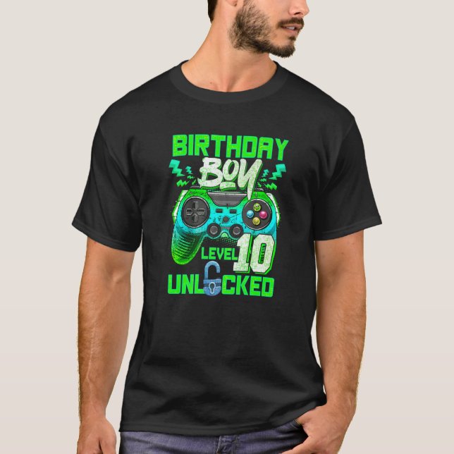 10 Jahre alte Videospiele Gaming Stufe 10 Geburtst T-Shirt (Vorderseite)