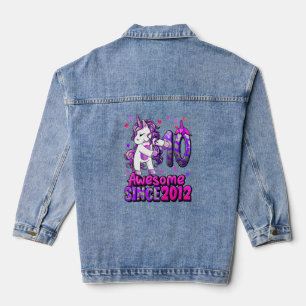 10 Jahre alter Einhorn Floss 10. Geburtstag Girl U Jeansjacke