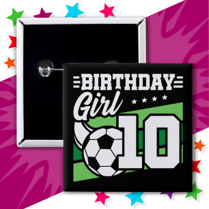 10 Jahre alter Fußball 10. Geburtstagskind Button