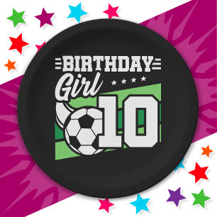 10 Jahre alter Fußball 10. Geburtstagskind Pappteller