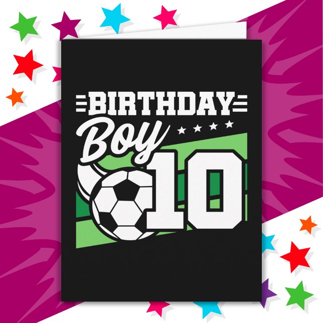 10 Jahre alter Fußball Kinder 10. Geburtstag Junge Karte (Von Creator hochgeladen)