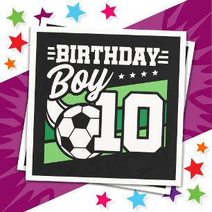 10 Jahre alter Fußball Kinder 10. Geburtstag Junge Serviette