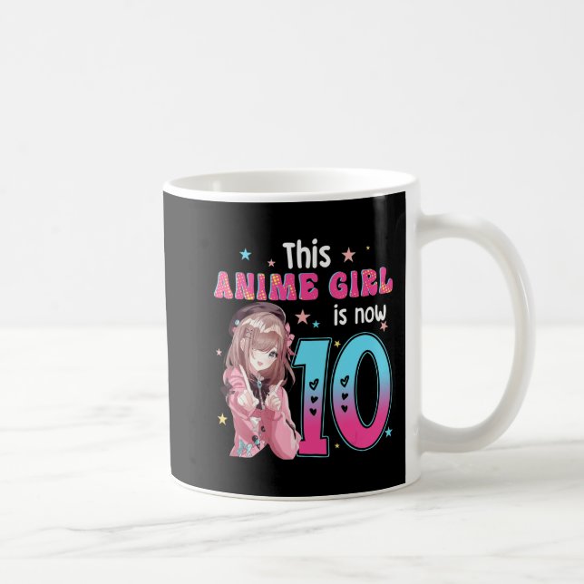 10 Jahre alter Girl Kawaii Gifts Anime Girl 10. Bi Kaffeetasse (Rechts)