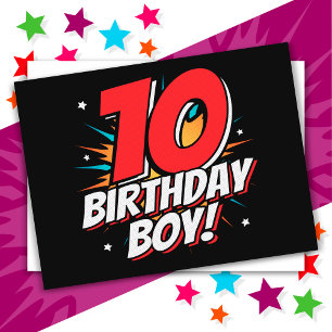 10 Jahre alter Superheld Geburtstag Junge 10. Gebu Postkarte