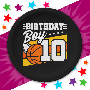 10 Jahre altes Basketball Party 10. Geburtstag Jun Pappteller