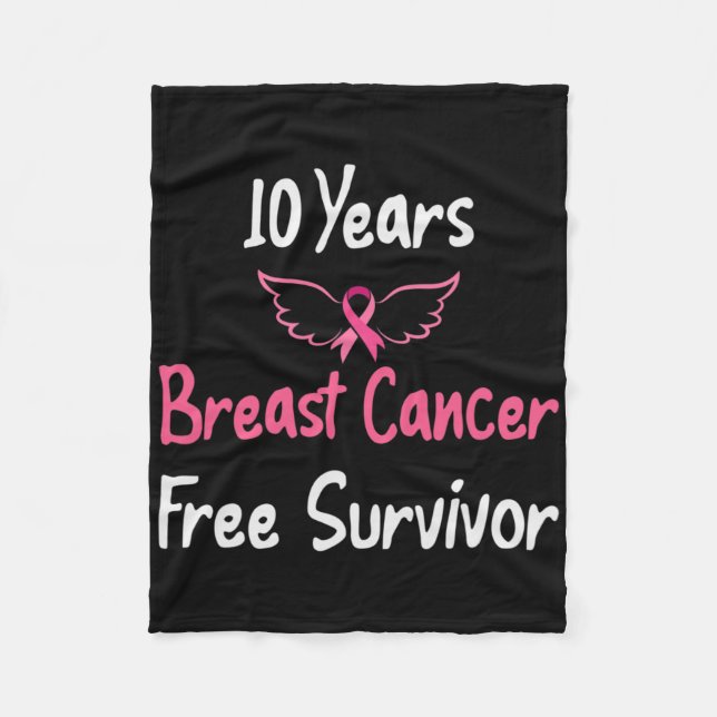 10 Jahre Brustkrebs frei rosa Brustkrebs Sur Fleecedecke (Vorderseite)