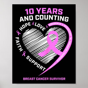 10 Jahre Brustkrebs Überlebenspenden für Frauen kö Poster