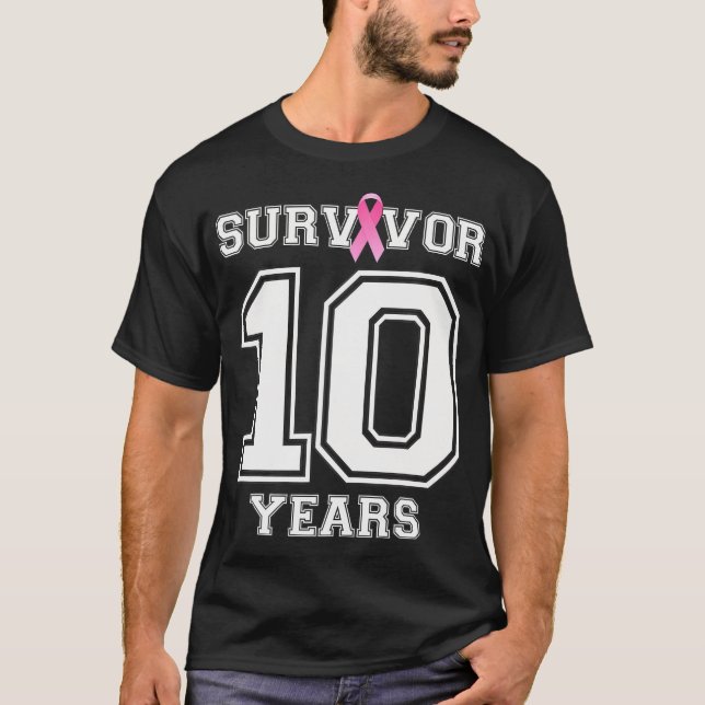 10 Jahre Brustkrebserkrankung bei Frauen rosa T-Shirt (Vorderseite)