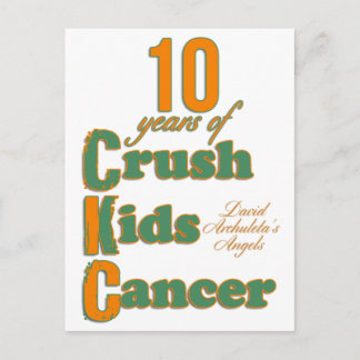 10 Jahre Crush Kids Krebs Postkarte