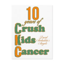 10 Jahre Crush Kids Krebs Postkarte