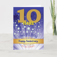 10 Jahre Erholung Jahrestag kühne Zahl