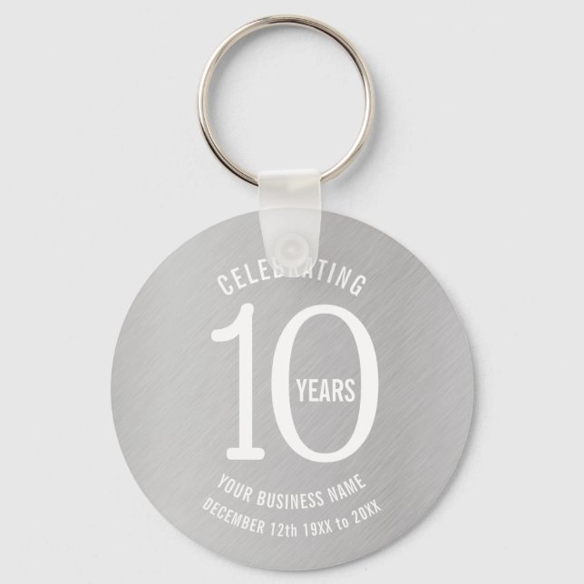 10 Jahre Firmenjubiläum Gunst Geschenk Schlüsselanhänger (Vorderseite)