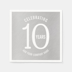 10 Jahre Firmenjubiläum Party Metallic Look Serviette