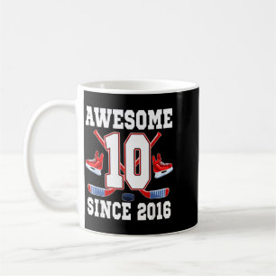 10 Jahre großartig seit 2016 Hockey-Themen-Geburts Kaffeetasse