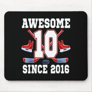10 Jahre großartig seit 2016 Hockey-Themen-Geburts Mousepad