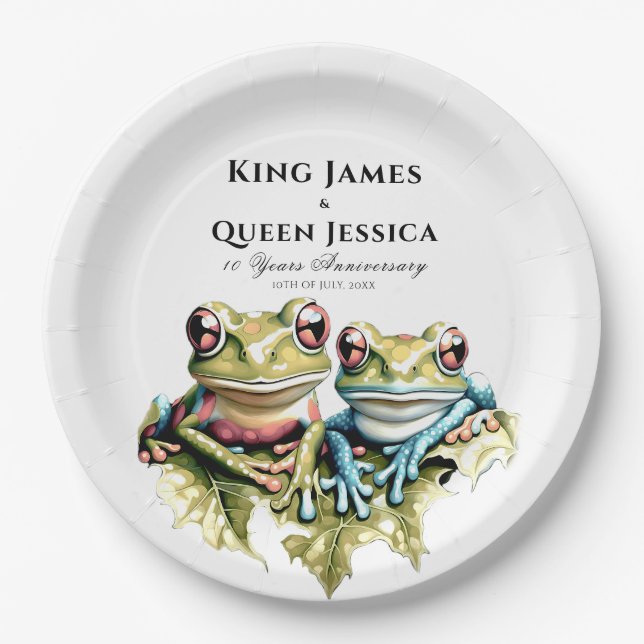 10 Jahre Hochzeitstag Garten Lässiges Party Pappteller (Vorderseite)