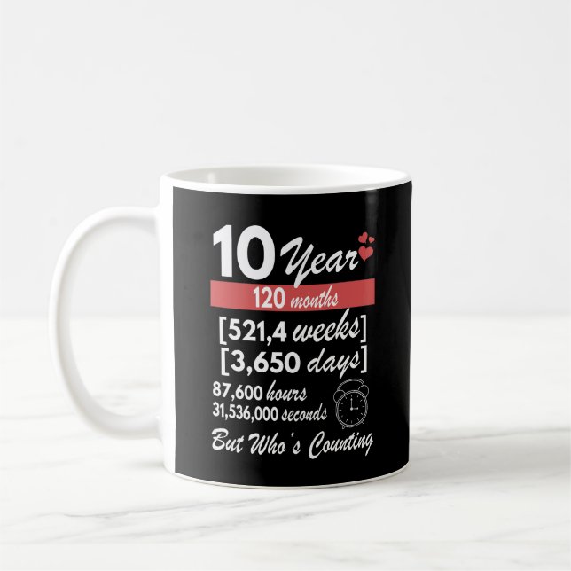 10 Jahre Hochzeitstag Kaffeetasse (Links)