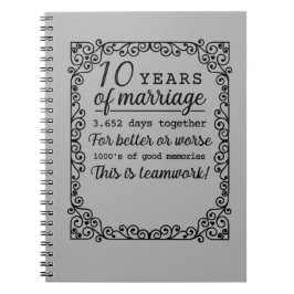 10 Jahre Hochzeitstag Notizblock