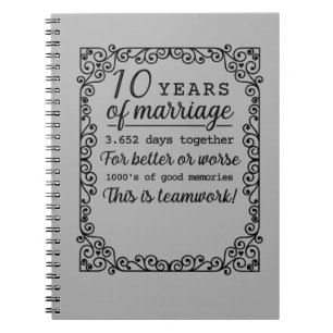 10 Jahre Hochzeitstag Notizblock