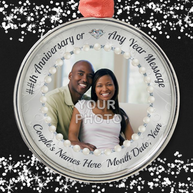 10 Jahre Jubiläum Ornament, FOTO, Personalisiert Ornament Aus Metall (Anniversary Ornament. Wedding Photo Ornament. Cheap Anniversary Gift Ideas. Inexpensive wedding gift)