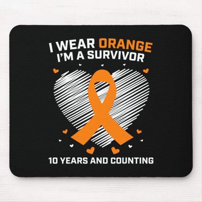 10 Jahre Krebs freie Leukämie Überlebende Geschenk Mousepad (Vorne)