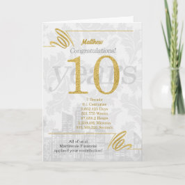 10 Jahre Mitarbeiterjubiläum Business Elegance Feiertagskarte
