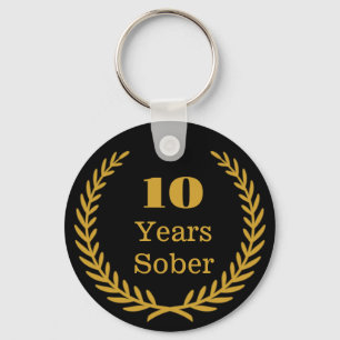 10 Jahre nüchtern, personalisierbar Sobriety Keepa Schlüsselanhänger