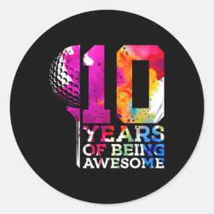 10 Jahre Phantastischer Golfplatz 10. Geburtstag Runder Aufkleber