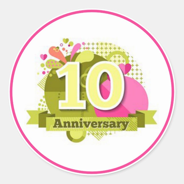 10 Jahre Runder Aufkleber (Vorderseite)