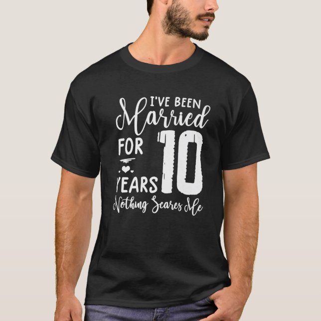 10 Jahre Verheiratetes sonniges Paar 10 Jahre Jubi T-Shirt (Vorderseite)
