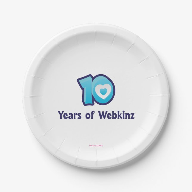10 Jahre von Webkinz Logo Pappteller (Vorderseite)