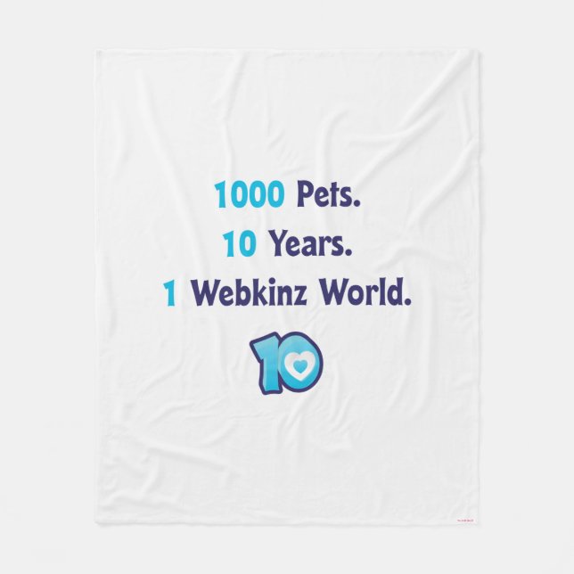 10 Jahre Webkinz Notfall Fleecedecke (Vorderseite)