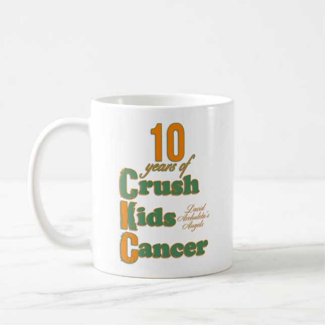 10 Jahre Zerstampfung scherzt Krebs-Tasse Kaffeetasse (Links)