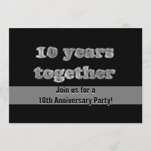 10-Jahres-Jubiläumsparty   10 Jahre Zusammen Einladung