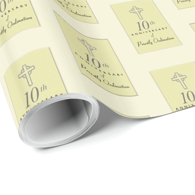 10. Jahrestag des Priesterkreuzkreuzes Geschenkpapier (Rolleneckpunkt)