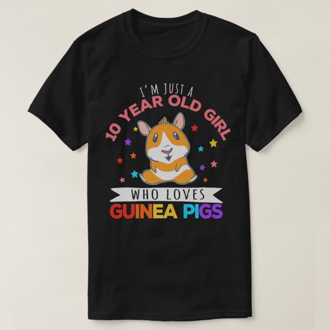 10-Jährige Liebe Guinea Schweine Lover Wheek T-Shirt (Design vorne)