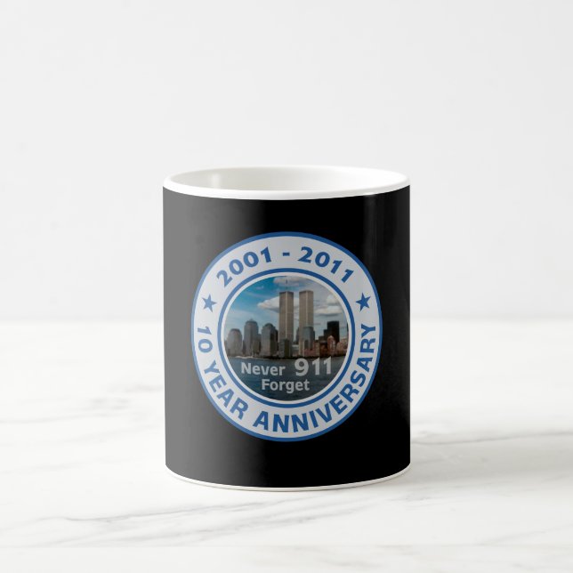10-jähriger Jahrestag 911 Kaffeetasse (Mittel)