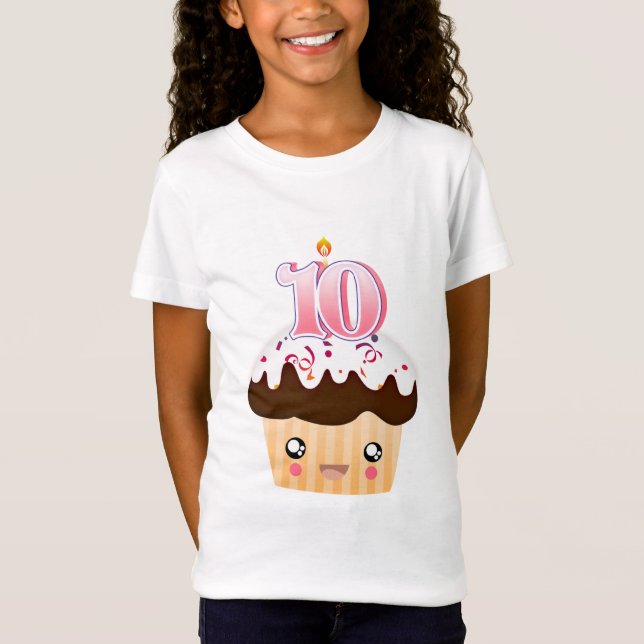 10-jähriger kleiner Kuchen T - Rosa T-Shirt (Vorderseite)