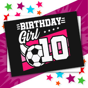 10-jähriges Fußball-Geburtstagsmädchen Postkarte