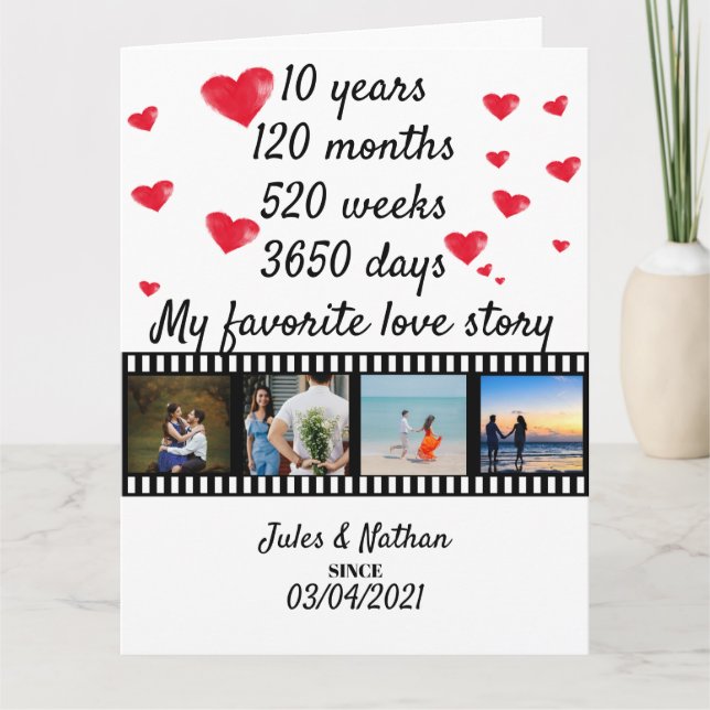 10-jähriges Jubiläum Film Strip Foto-Display Karte (Vorderseite)