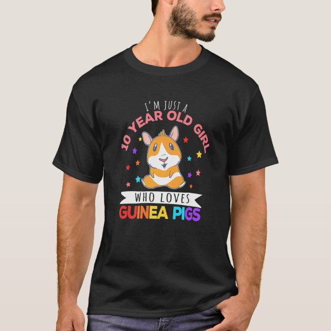 10-jähriges Mädchen, das Lieben Guinea Schweine in T-Shirt (Vorderseite)