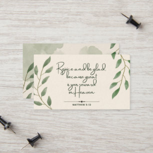 10 Jours d'écriture Verse Cartes   Matthieu 5:12